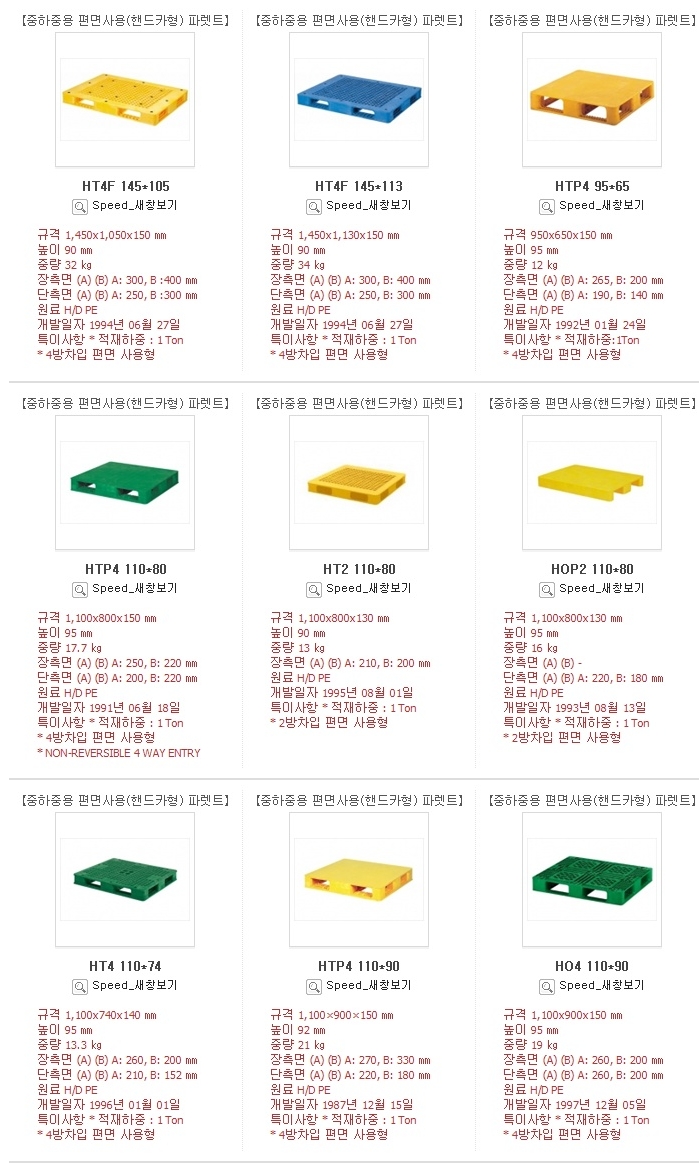 중하중용평면사용(핸드카용)전용파렛트